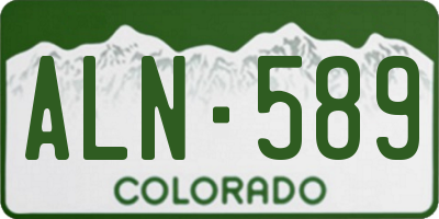 CO license plate ALN589