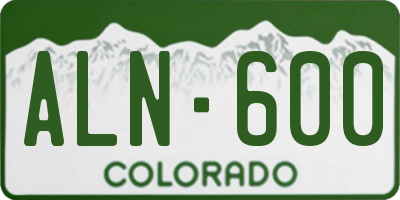 CO license plate ALN600