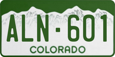 CO license plate ALN601