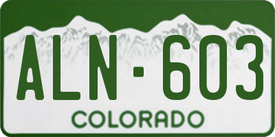CO license plate ALN603