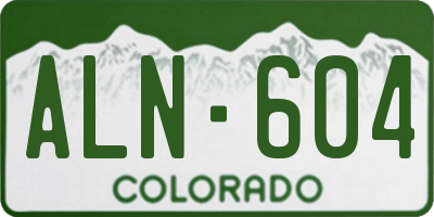 CO license plate ALN604