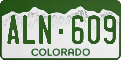 CO license plate ALN609