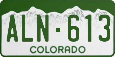 CO license plate ALN613