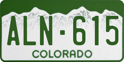 CO license plate ALN615