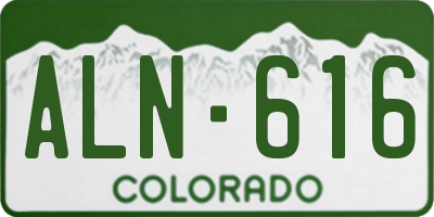 CO license plate ALN616