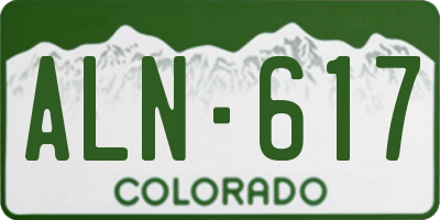 CO license plate ALN617