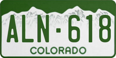 CO license plate ALN618