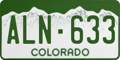 CO license plate ALN633