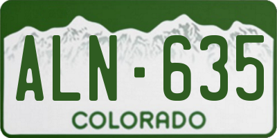 CO license plate ALN635