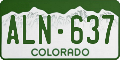 CO license plate ALN637