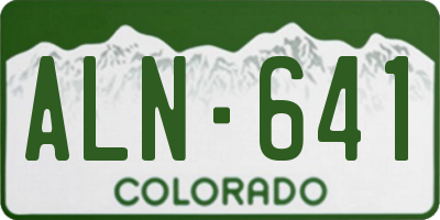 CO license plate ALN641