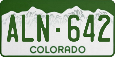 CO license plate ALN642