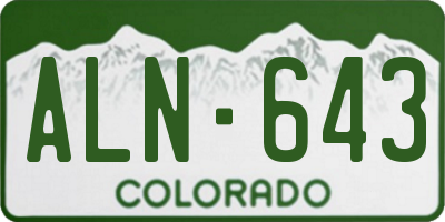 CO license plate ALN643