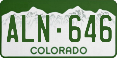 CO license plate ALN646
