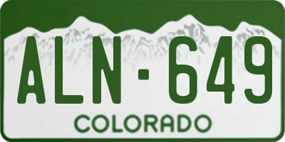 CO license plate ALN649