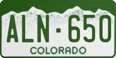 CO license plate ALN650