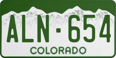 CO license plate ALN654