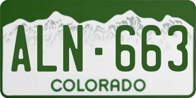CO license plate ALN663