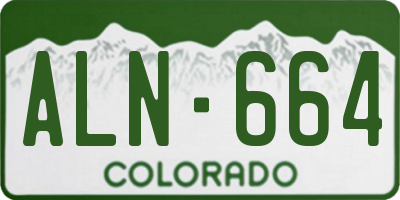 CO license plate ALN664