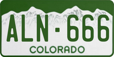 CO license plate ALN666