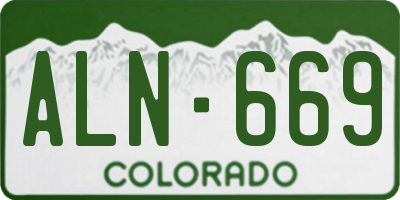 CO license plate ALN669