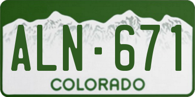 CO license plate ALN671