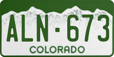 CO license plate ALN673