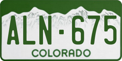 CO license plate ALN675