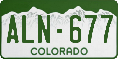 CO license plate ALN677