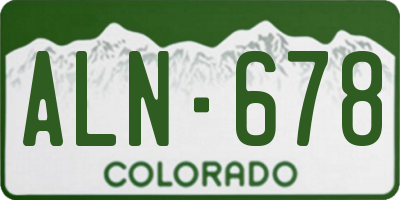 CO license plate ALN678