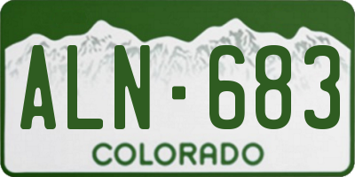 CO license plate ALN683