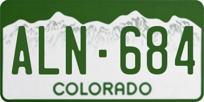 CO license plate ALN684