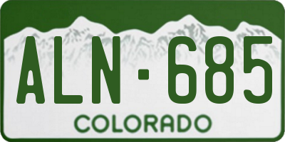 CO license plate ALN685