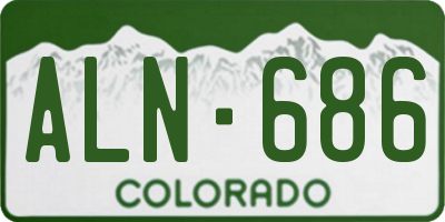 CO license plate ALN686