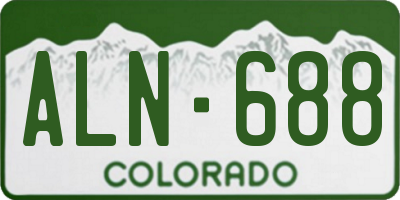 CO license plate ALN688