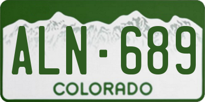 CO license plate ALN689