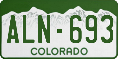 CO license plate ALN693