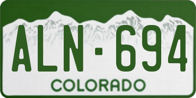 CO license plate ALN694
