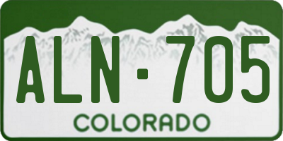 CO license plate ALN705