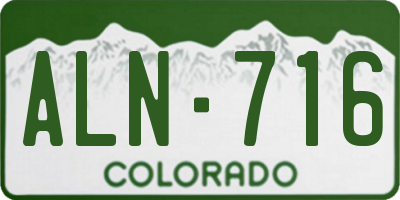 CO license plate ALN716