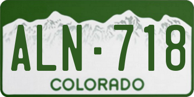 CO license plate ALN718