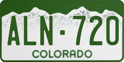 CO license plate ALN720