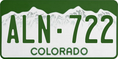 CO license plate ALN722