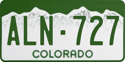 CO license plate ALN727