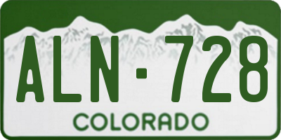 CO license plate ALN728