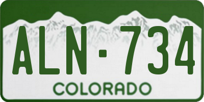 CO license plate ALN734
