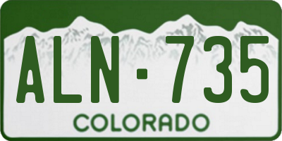 CO license plate ALN735
