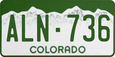 CO license plate ALN736