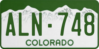 CO license plate ALN748