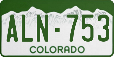 CO license plate ALN753